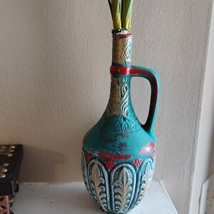 Colorful Decorative Vase with Handle